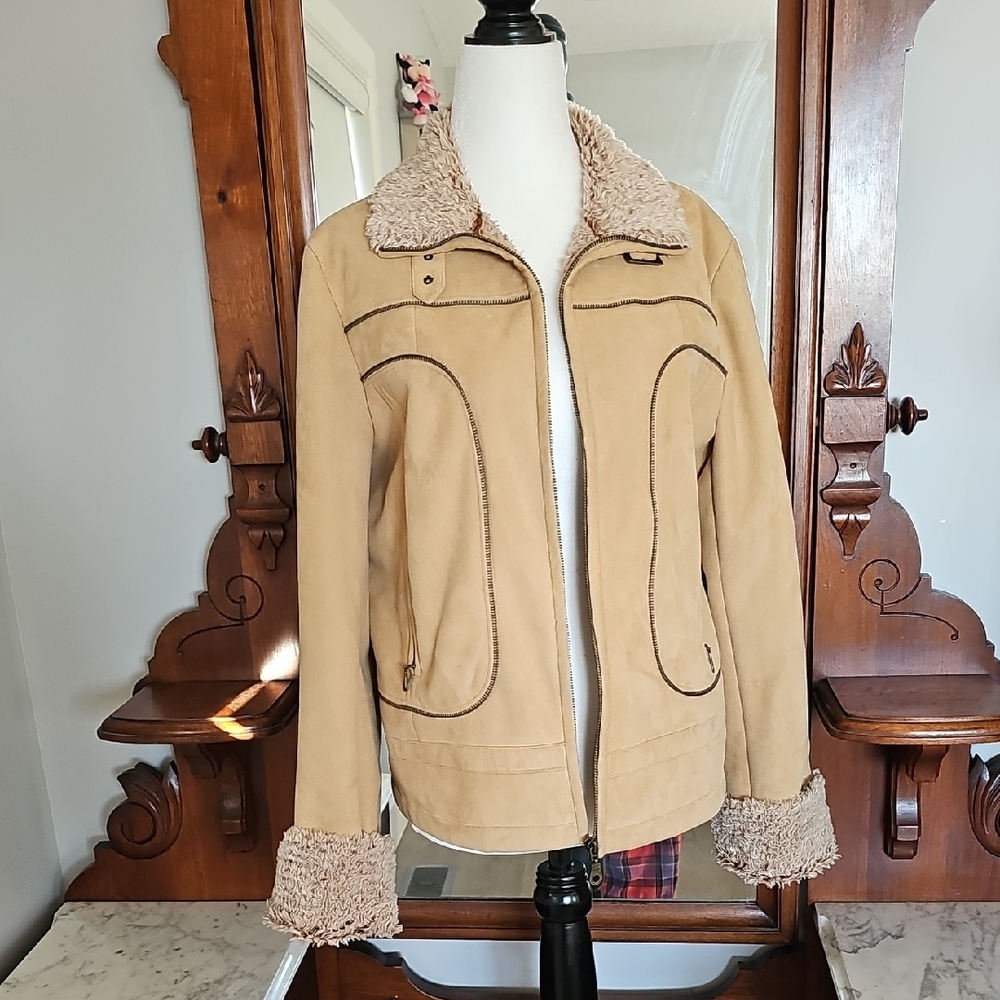 Parkhurst Beige Teddy Jacket with Sherpa Trim